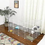 SONGMICS Metal Wire Two-Story Pet Playpen with Zip Ties White V227-8498641000001