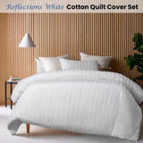 Vintage Design Homewares Reflections White Cotton Quilt Cover Set Single V442-HIN-QUILTCS-REFLECTIONS-WHITE-SB