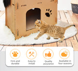 YES4PETS Cat Cardboard House Tower Condo Scratcher Pet Post Furniture Double Storey V278-FH-0001-CARBORD-HOUSE