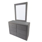 Molly Dresser Mirror 6 Chest of Drawers Bedroom Storage Cabinet - Light Grey V315-V-VIL-DM-KIT