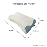 Set of 4X 4D Cooling Gel Technology Memory Foam Removable Outer Cover Hypoallergenic Pillow V43-4X-4D-PILLOW