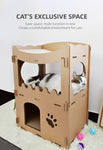 YES4PETS Cat Cardboard House Tower Condo Scratcher Pet Post Furniture Double Storey V278-FH-0001-CARBORD-HOUSE