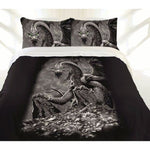 Just Home Green Eyed Dragon Quilt Cover Set Double V442-LDE-QUILTCS-GREENEYEDDRAGON-BLACK-DS