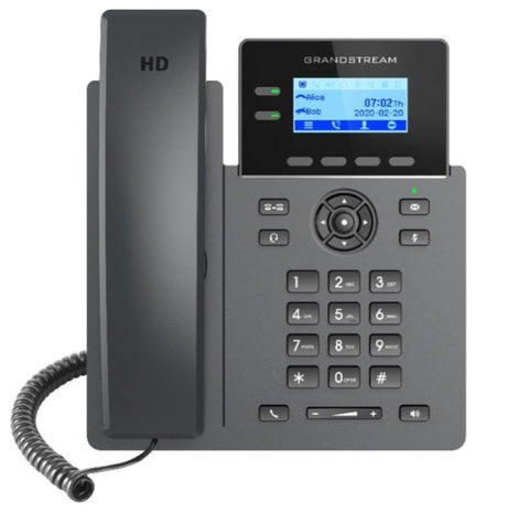 GRANDSTREAM GRP2602P 2 Line IP Phone, 4 SIP Accounts, 132x48 Backlit Screen, HD Audio, Powerable Via V177-L-IPG-GRP2602P