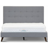 Volga King Single Bed Platform Frame Fabric Upholstered Mattress Base - Grey V315-VO-FBD-14