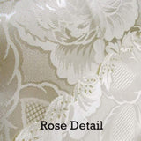 Rose Ecru Luxury Jacquard Tablecloth 150 x 270 cm V442-AVT-TABLEC-ROSE-270OB-ECRU