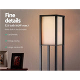 Artiss Floor Lamp 3 Tier Shelf Shelf Storage LED Light Stand Home Room Vintage Black LAMP-FLOOR-SF-3017-A-BK