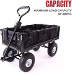 Garden Dump Rolling Mesh Cart with Heavy Duty Steel Frame,10 Inch Pneumatic Tires Maximum Load V284-TC1840A