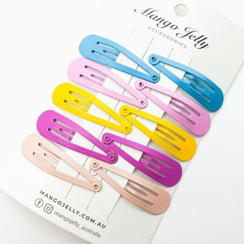 MANGO JELLY Everyday Snap Hair Clips - Pop - Six Pack V659-HC-5CM-10P-BASIC-POP-6-P