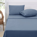 Polar Fleece Sheet Set Double 30cm Wall Airforce Blue V442-ATX-SHEETS-POLARFLEECE-AIRFORCEBLUE-DS