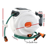 Greenfingers Retractable Hose Reel 30M Garden Water Spray Gun Auto Rewind HR-WA-BNS-30M-PLS