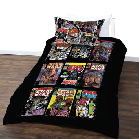 Star Wars Comics Quilt Cover Set Single V442-CAP-QUILTCS-STARWARSCOMICS-BLACK-SB