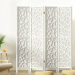 Artiss 4 Panel Room Divider Screen 162x170cm Clover White RD-4016-4P-WH