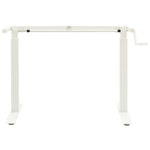 Manual Height Adjustable Standing Desk Frame Hand Crank White 43_321718