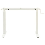 Manual Height Adjustable Standing Desk Frame Hand Crank White 43_321718