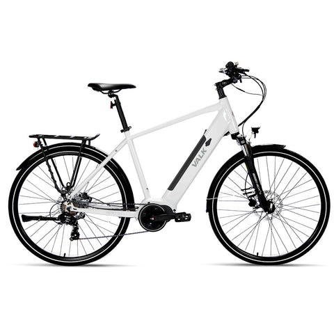 VALK Electric Bike Metro TR 5 + Hybrid Ebike Alloy Up to 85km w/ Battery 36V, Medium, White V219-BIKECBVAL3TMA