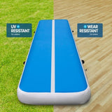 6m x 2m Air Track Gymnastics Mat Tumbling Exercise - Blue White IFM-0602-BUWH