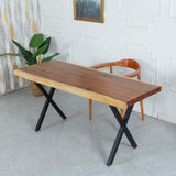 X-Shaped Table Bench Desk Legs Retro Industrial Design Fully Welded - Black 834831