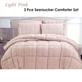 Seersucker Comforter Set King Light Pink V442-ATX-COMFORTER-SEERSUCKER-PINK-KI