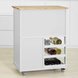 Kitchen Trolley with Wine Racks, Portable Workbench and Serving Cart for Bar or Dining V178-84621