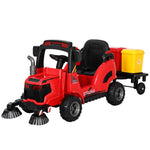 Rigo Kids Electric Ride On Car Street Sweeper Truck Toy Cars Remote 12V Red RCAR-SWEEPER-RD