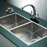 865x440mm Handmade Stainless Steel Undermount / Topmount Kitchen Sink with Waste V63-770025