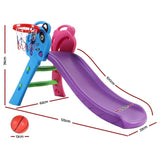 Keezi Kids Slide Set Basketball Hoop Indoor Outdoor Playground Toys 100cm Blue KPS-SLIDE-PANDA-BU