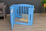 YES4PETS 4 Panel Plastic Pet Pen Pet Foldable Fence Dog Fence Enclosure With Gate Blue V278-BP229-PEN4PANEL-BLUE