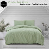 Ardor Preston Pale Green Embossed Quilt Cover Set Queen V442-INT-QUILTCS-PRESTON-GREEN-QS