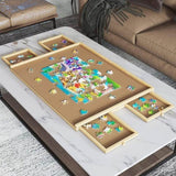 Wooden Jigsaw Puzzle Table Board Storage Table Tray Puzzle For Adult Kid 837831