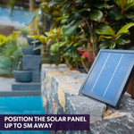 PROTEGE Solar Fountain Water Feature Outdoor 4 Bowl with LED Lights - Charcoal V219-PMPFPKPROA4BC