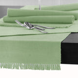 Hoydu Cotton Ribbed Table Runner 45cm x 200cm - REED GREEN V442-GNA-TABLER-RIBBED-200CM-REEDGREEN
