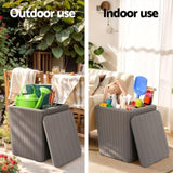 Gardeon Outdoor Storage Box 43L Container Side Table Garden Bench Tool Sheds OSB-C-43L-GR