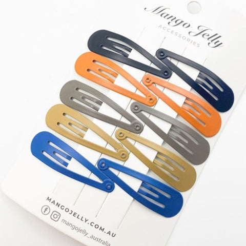 MANGO JELLY Everyday Snap Hair Clips - EVERYDAY - Six Pack V659-HC-5CM-10P-BASIC-EVERYDAY-6-P