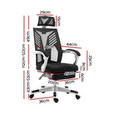 Artiss Mesh Office Chair Recliner Black White OCHAIR-H-878-WH-BK