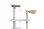 YES4PETS 193cm Cat Scratching Tree Post Sisal Pole Scratching Post Scratcher Tower Condo Beige V278-CT193-BEIGE