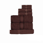 Kingtex 550gsm Cotton 7 Pce Towel Set Chocolate V442-KIT-TOWEL-7PTOWEL-CHOCOLATE