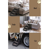 i.Pet Dog Ramp Steps For Bed Sofa Car Pet Stairs Ladder Portable Foldable Black FDR-D-433-BK