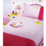 Fairies Embroidered Quilt Cover Set Single V442-ABR-QUILTCS-FAIRIES-PINK-SB