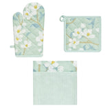 Set of 3 Renee Cotton Cover Kitchen Textile Mint Green V442-IDC-MISC-SETOF3RENEEKITCHEN-GREEN-SH