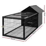 i.Pet Rabbit Cage Hutch 162x60cm Enclosure Metal PET-RAB-CAGE-L160