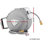 Water Hose Reel 20M Retractable Auto Rewind Garden Brass Spray Gun HR-WA-AUTO-20M-MTL