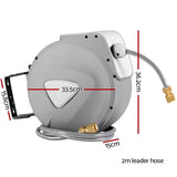 Water Hose Reel 20M Retractable Auto Rewind Garden Brass Spray Gun HR-WA-AUTO-20M-MTL