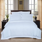 1000TC Ultra Soft Striped Super King Size White Duvet Quilt Cover Set V493-NSK-01