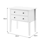 Sarantino Sven Bedside Table Night Stand - White TBL-42V-02-WH