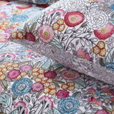 Accessorize Amara Washed Cotton Printed Reversible Quilt Cover Set King V442-HIN-QUILTCS-COTTONAMARA-BLUE-KI