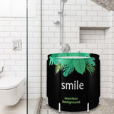 65x70cm Portable Foldable Bathtub PVC Water Tub Place Room Spa Bath Bucket Adult Folding V201-HLYT001-LEAF