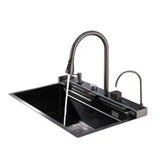 Integrated Waterfall Kitchen Sink Honeycomb Technology Large Digitial Display Stainless Steel Water V255-NWW-7546