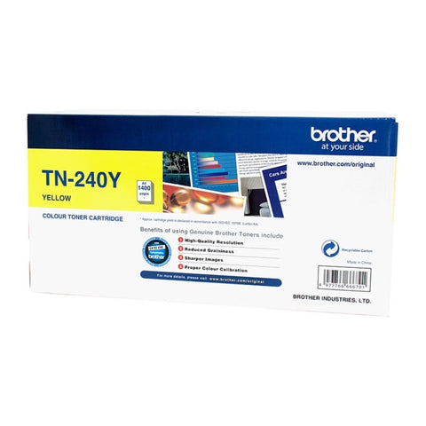 Brother TN-240Y Colour Laser Toner - Yellow, HL-3040CN/3045CN/3070CW/3075CW, DCP-9010CN, V177-D-BN240Y