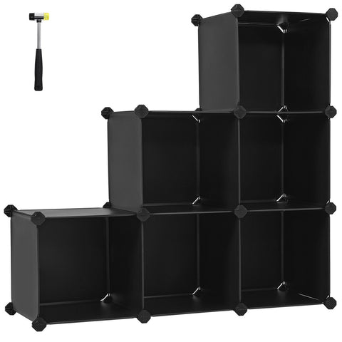 SONGMICS 6 Cube Storage Organizer and Storage with Rubber Mallet Black V227-8498402112990